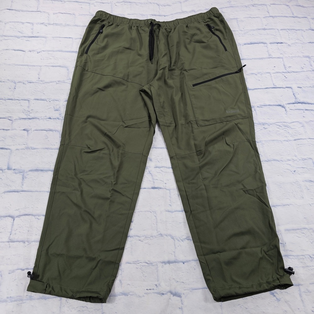 Baleaf Cargo Hiking Pants Mens 3XL Olive Green Zipper Pockets Outdoor Utility